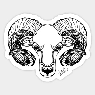 Aries ram (black version) Sticker